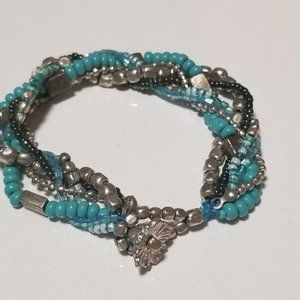 8" multi strand beaded braided bracelet